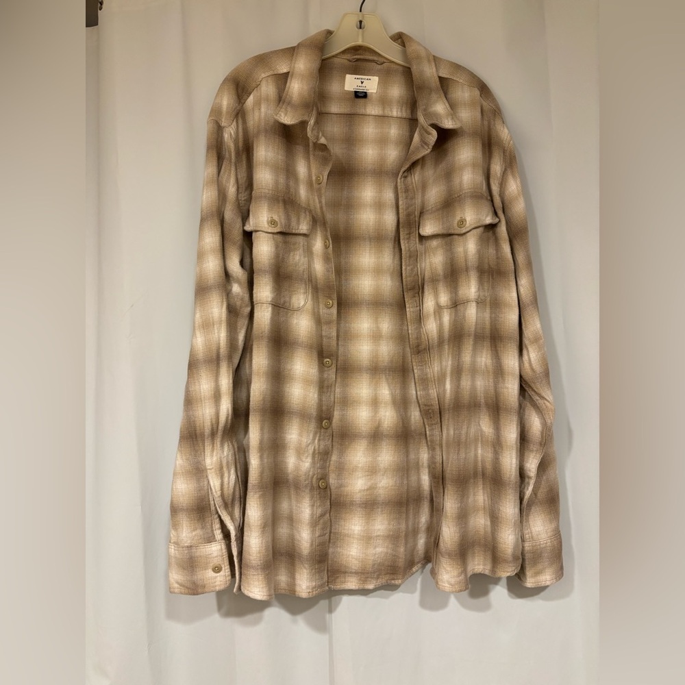 American Eagle Brown Button Down Flannel - image 1